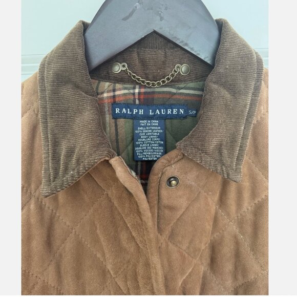 Ralph Lauren Suede Leather Quilted Jacket Size Small-Medium-Large Mint Condition - Picture 3 of 4